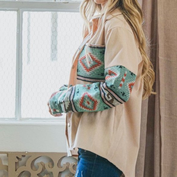 THE SHASTA LADIES AZTEC PRINT CORDUROY SHACKET - Picture 12 of 12